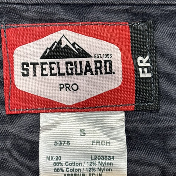 Steelguard Pro FR‎ Jacket Mens S Blue Flame Resistant Work Coat Full Zip/snap - Picture 6 of 15